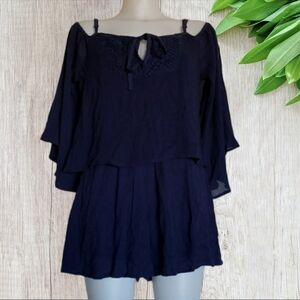 Fashion on Earth open back shorts romper navy size Large
